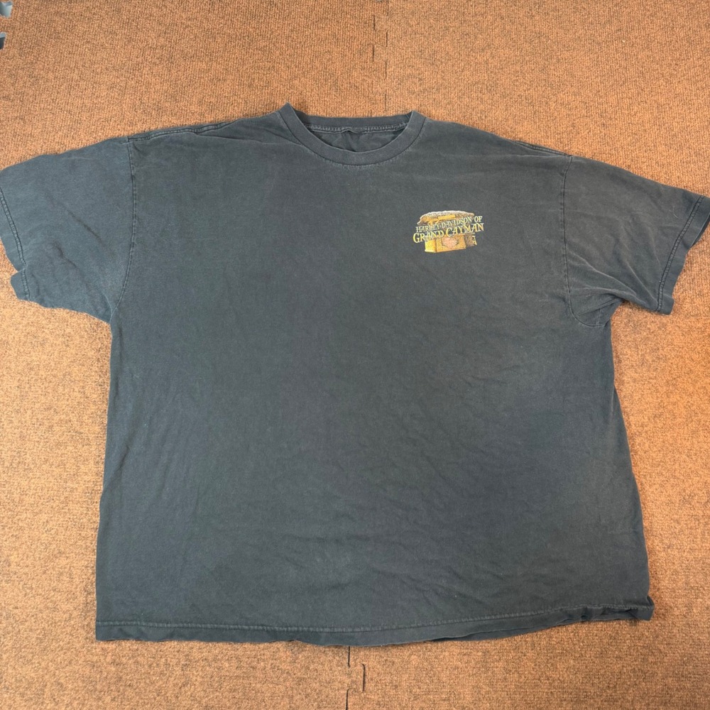 Harley-Davidson Grand Cayman T-Shirt Mens 2XL Black Graphic Beach Biker 2016
